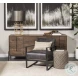 Stamford Black Genuine Leather Accent Chair