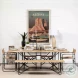 Papillion Blonde Wood And Black Metal Console Table