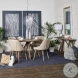 Rofi Blue Denim and Cream Cotton Stitched Square Pouf