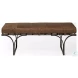 Jessie Brown Leather And Metal Bench