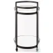 Eleonore Black Metal 2 Tier Glass Shelves Bar Cart