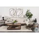 Larkin White Marble And Black Side Tables with Brown Wood Shelf 