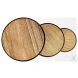 Glover Brown Wood And Metal Round Accent Table Set Of 3