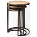 Glover Brown Wood And Metal Round Accent Table Set Of 3