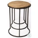 Glover Brown Wood And Metal Round Accent Table Set Of 3