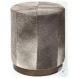 Zahavi Gray Hair On Hide 23" Ottoman