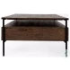 Glenn Dark Brown Wood And Black Iron Occasional Table Set