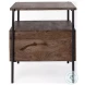 Glenn Dark Brown Wood And Black Iron Side Table