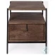 Glenn Dark Brown Wood And Black Iron Side Table