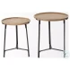 Helios Brown Solid Wood And Black Metal Occasional Table Set
