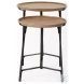 Helios Brown Solid Wood And Black Metal Occasional Table Set