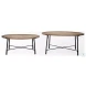 Helios Brown Solid Wood And Black Metal Occasional Table Set