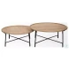 Helios Brown Solid Wood And Black Metal Occasional Table Set