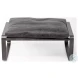 Hornet Black Leather Ottoman