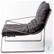 Hornet Black Leather Accent Chair