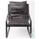 Hornet Black Leather Accent Chair