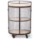 Saluti Black Cage Frame Oval Bar Cart