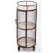 Saluti Black Cage Frame Oval Bar Cart