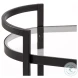 Eleonore Black Metal 2 Tier Glass Shelves Bar Cart