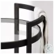 Eleonore Black Metal 2 Tier Glass Shelves Bar Cart