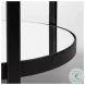 Eleonore Black Metal 2 Tier Glass Shelves Bar Cart