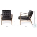 Phineas Black Leather Accent Chair