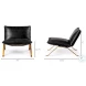 Flavelle Black Leather Accent Chair