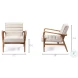 Ajax Cream Fabric And Brown Wood Accent Chair