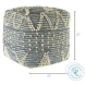 Rofi Blue Denim and Cream Cotton Stitched Square Pouf