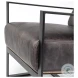 Stamford Black Genuine Leather Accent Chair