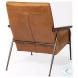 Grosjean Brown Leather Accent Chair