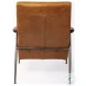 Grosjean Brown Leather Accent Chair