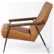 Grosjean Brown Leather Accent Chair