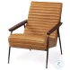 Grosjean Brown Leather Accent Chair