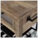 Stuart Brown Solid Wood Top Two Tier Black Metal Kitchen Island