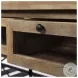 Stuart Brown Solid Wood Top Two Tier Black Metal Kitchen Island