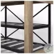 Stuart Brown Solid Wood Top Two Tier Black Metal Kitchen Island