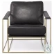 Watson Black Leather Accent Chair