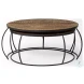 Clapp Brown Wood And Black Iron Round Coffee Table Set Of 2