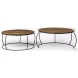 Clapp Brown Wood And Black Iron Round Coffee Table Set Of 2