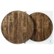 Clapp Brown Wood And Black Iron Round Coffee Table Set Of 2