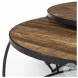 Clapp Brown Wood And Black Iron Round Coffee Table Set Of 2