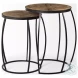 Clapp Brown Wood And Black Metal Nesting Table Set of 2