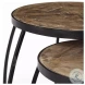 Clapp Brown Wood And Black Metal Nesting Table Set of 2