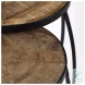 Clapp Brown Wood And Black Metal Nesting Table Set of 2