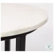 Bombola White Marble And Black Metal Small Accent Table