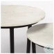 Bombola White Marble And Black Metal Small Accent Table