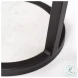 Bombola White Marble And Black Metal Small Accent Table