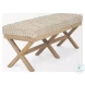 Solis Beige Woven Leather Bench