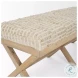 Solis Beige Woven Leather Bench